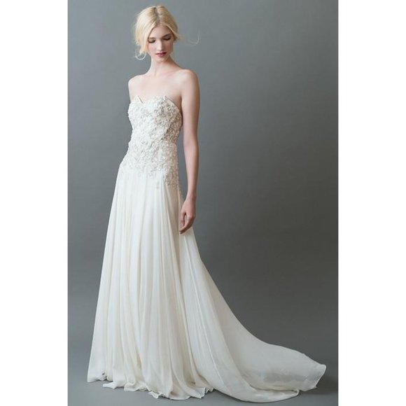 BHLDN Jenny Yoo Marianna Marabella Wedding Gown Size 12 NEW - Picture 8 of 16